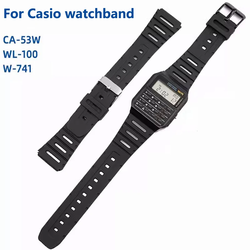 Cinturino Accessorio Per Orologio Morbido Per Cinturino Casio Ca-53W Ca-61W Ft-100W W-520U W-720G Tpu 18Mm 20Mm Cinturino Ft100W