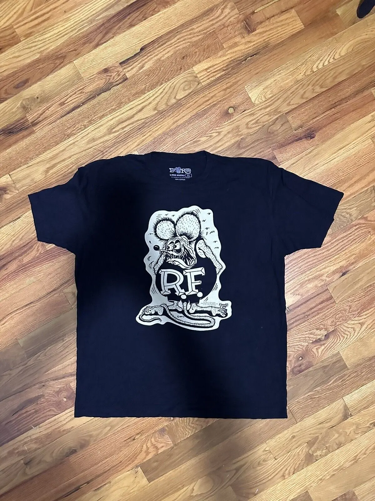 Rat Fink Ed Roth By House Industries T Shirt Taglia Xl Nero Usa Made Rare Maniche Lunghe O Corte