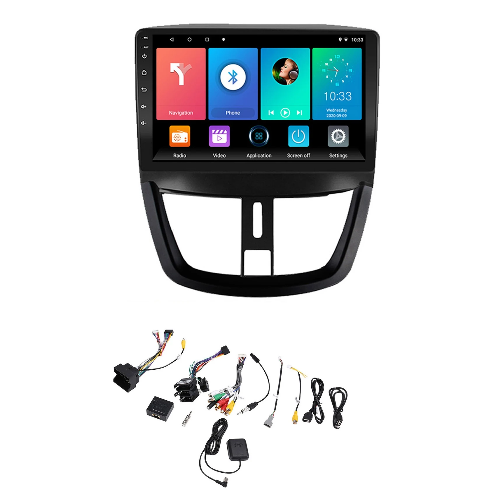 1G + 16G 2Din Car Dvd Radio Android 10 Autoradio Lettore Video Multimediale Per Peugeot 207 Cc 207Cc