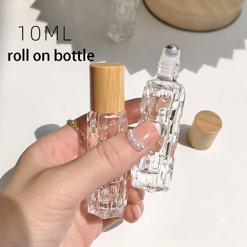 Bottiglie Di Profumo Di Olio Essenziale Con Rullo Di Vetro Spesso Portatile Da 10Ml Bottiglie Di Profumo Da Viaggio Riutilizzabili Per Rollerball Fial