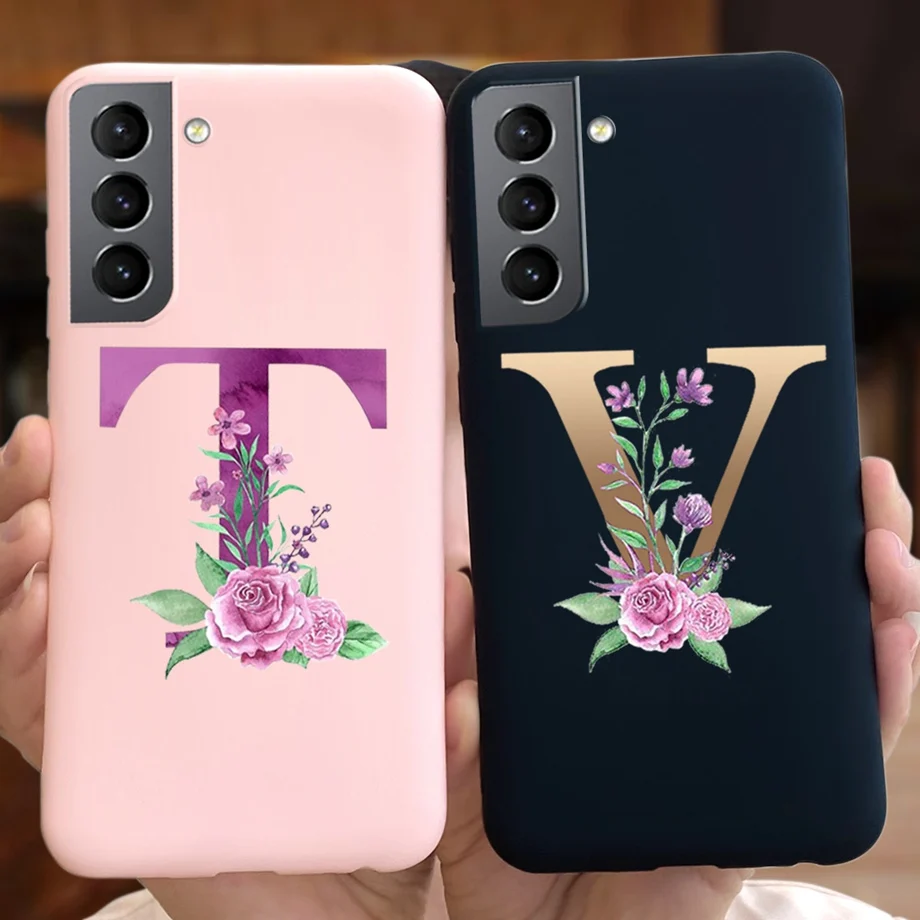 Per Samsung Galaxy S21 + S21 Custodia Nome Lettere Custodia Morbida In Silicone Per Samsung Galaxy S21 Paraurti Samsung S21 Plus 5G Cover