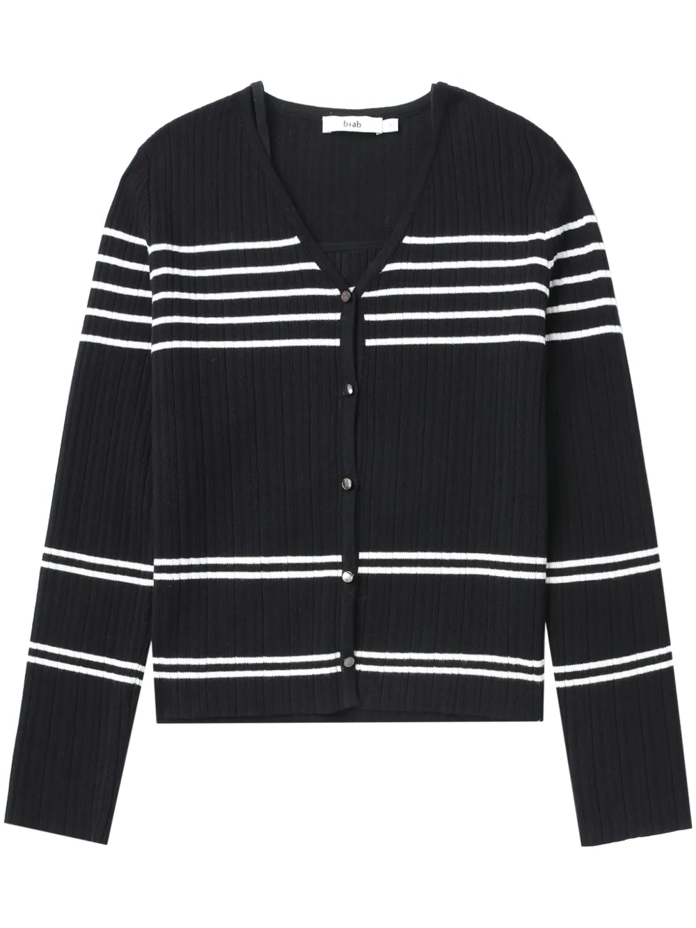 b+ab V-neck striped cardigan - Blu