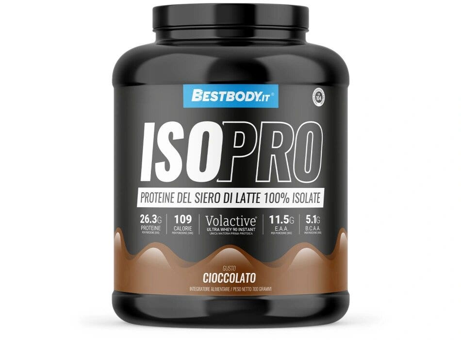 BestBody IsoPro Volactive® Proteine del Latte 100% Isolate Gusto Cioccolato 700g