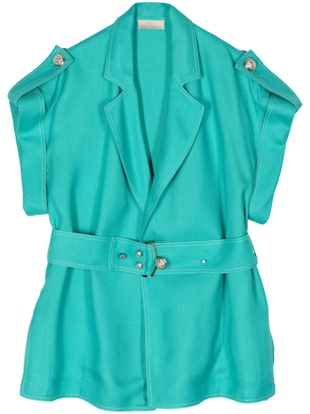 Elie Saab belted short-sleeve jacket - Blu