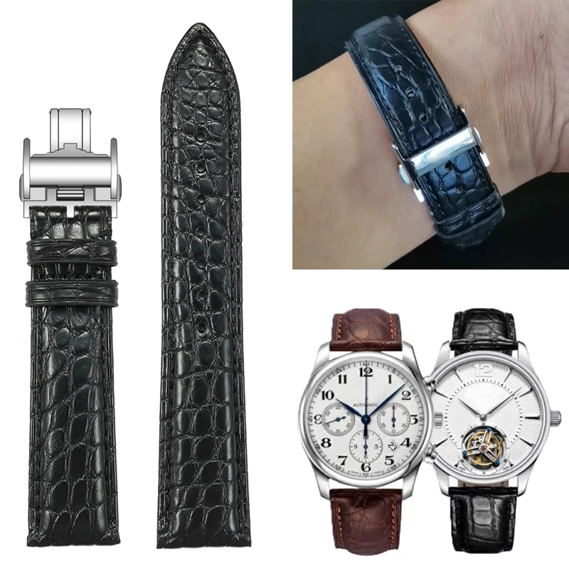 Cinturino Per Orologio In Pelle Di Coccodrillo Per Longine-S Master Collection L2.66/L3/L5/L4 Accessorio Per Cinturino Per Orologio Da Uomo E Da Donna