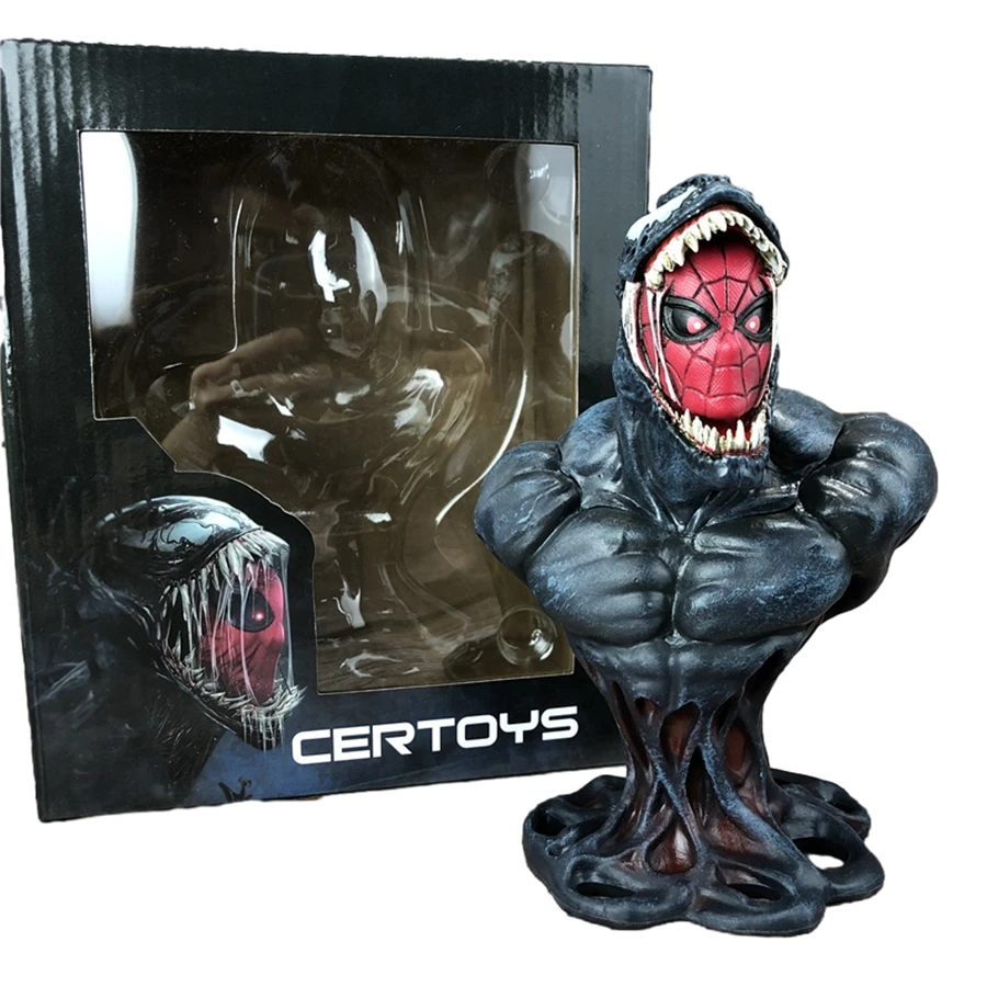 16Cm Marvel Bust Venom Action Figure Amazing Spiderman Carnage Anime Figure Room Decoration Collection Model Toy For Kids Gift