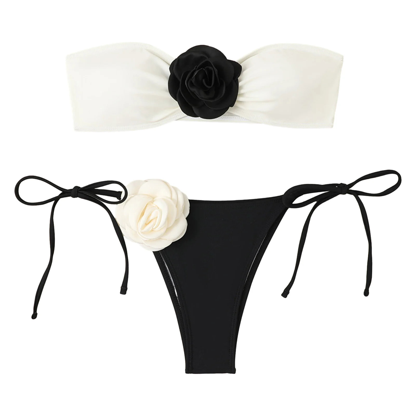 Costume Da Bagno Bikini Da Donna 2 Pezzi Costume Da Bagno A Triangolo Perizoma Sexy Con Lacci A Fascia Per Ragazze Adolescenti Da Donna Estive
