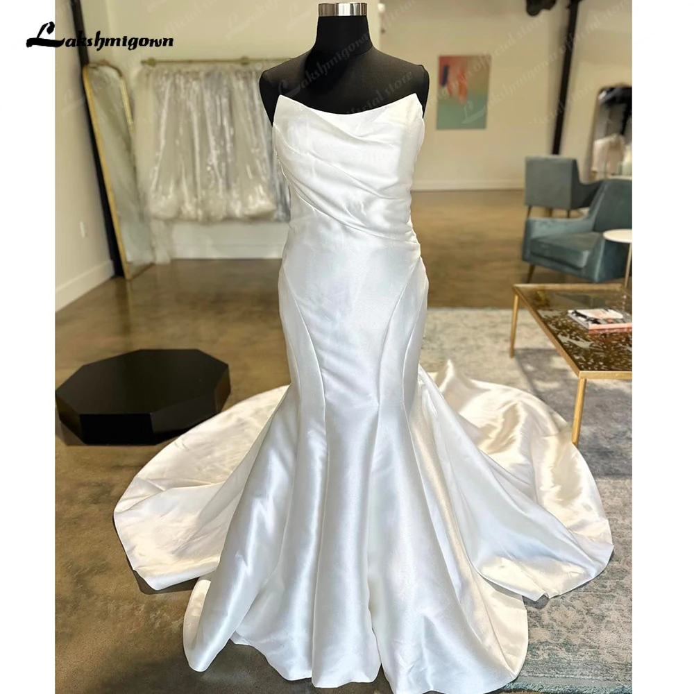 Lakshmigown Mikado Abito Da Sposa A Sirena In Raso 2024 Vestidos De Novia Off White Beach Abiti Da Sposa Vestidos Elegantes Para Mujer