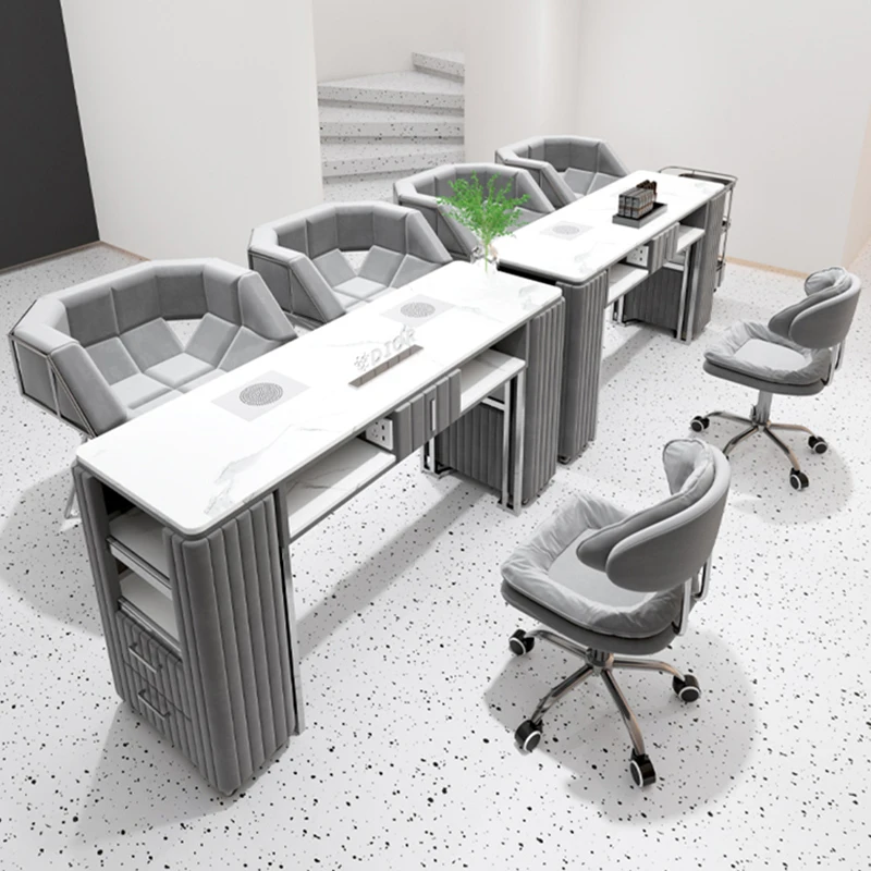 Tavolo Da Manicure Portatile Moderno Receptionist Manicure Nail Table Designer Professionals Tavolo Manicure Salon Furniture Mq50Nt