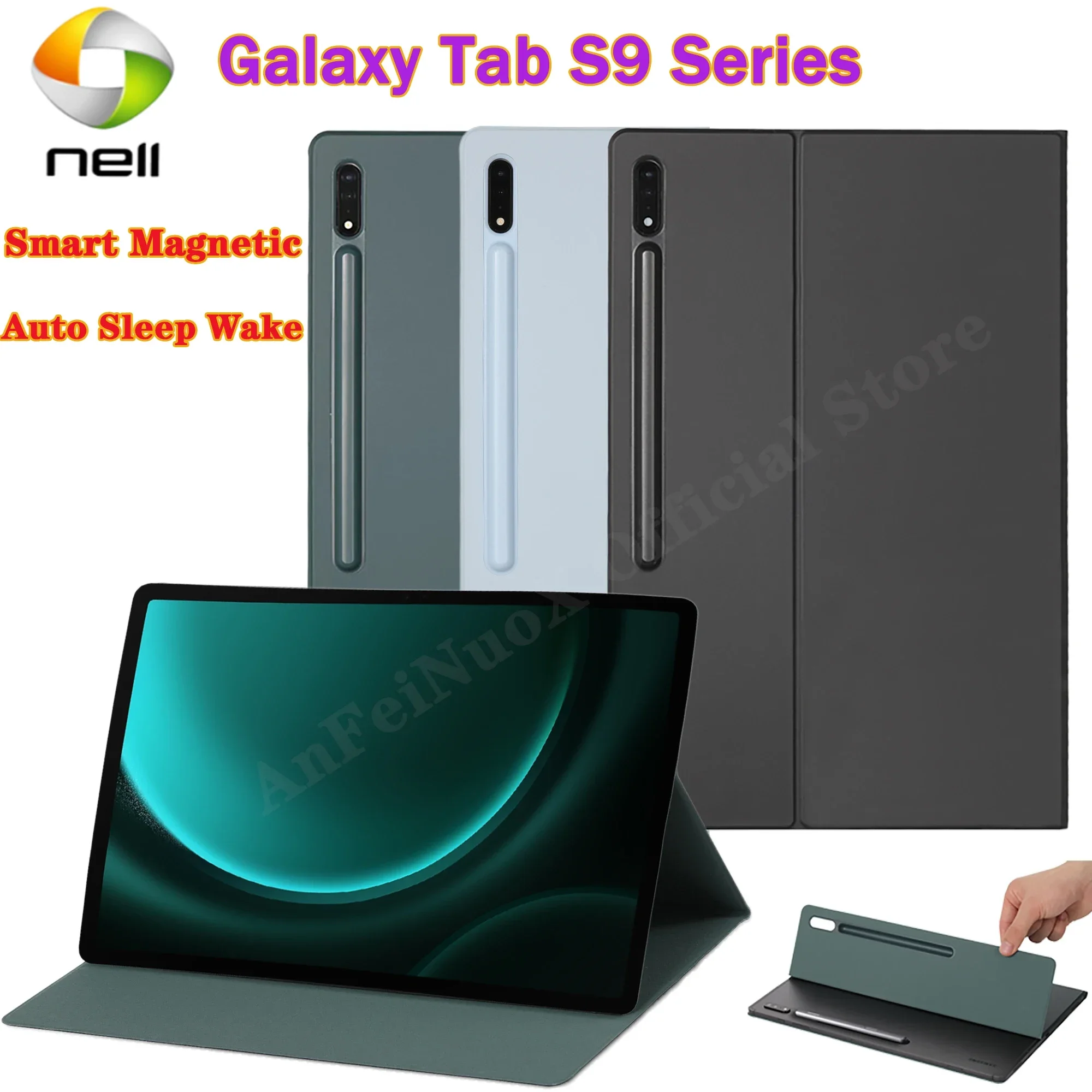 Custodia Per Samsung Galaxy Tab S9 Fe Plus Cover Magnetica Per Tab S9 Fe + Con Portamatite Per Tab S9 Ultra Auto Sleep Wake