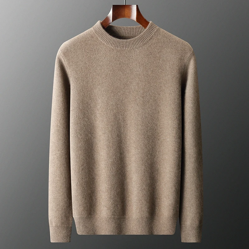 100% Capra Cashmere Pullover Lavorato A Maglia Inverno Addensato Uomo Maglioni Oneck Morbido Più Caldo Manica Intera Maglioni Tinta Unita Vestiti Masc