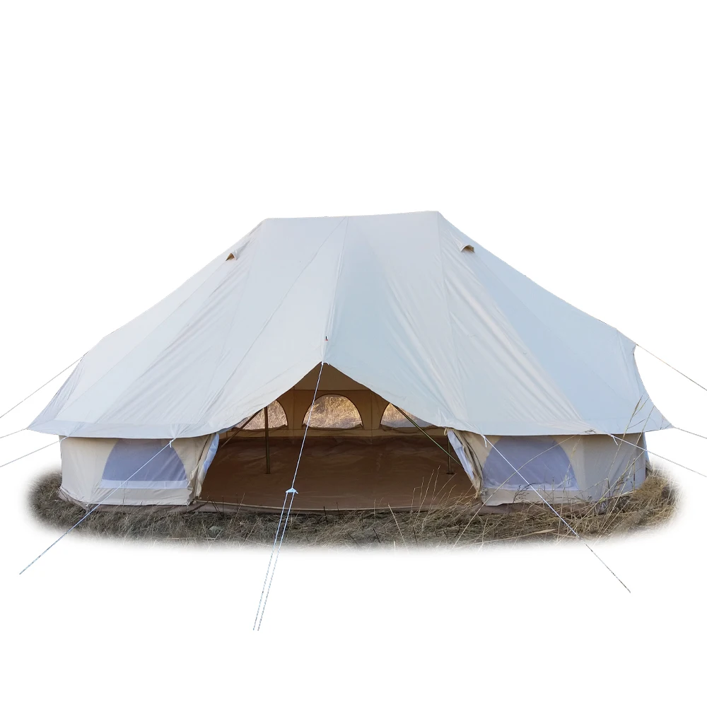 Tienda De Campaa Familiare De 4 Estaciones, 6*4 M, Carpa De Campana De Emperor De Lona Glamping Personalizada/