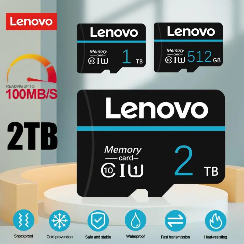 Lenovo 2Tb Sd Memory Card 128Gb Sd/Tf Flash Card Mini Sd Card 1Tb 512Gb Micro Tf Sd Card 256Gb Per Telefoni Ps5 Droni Fotocamera Ps4