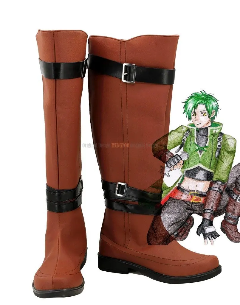 Sothe Shoes Cosplay Fire Emblem: Radiant Dawn Sothe Cosplay Scarpe Marroni Stivali Lunghi Su Misura Di Qualsiasi Dimensione