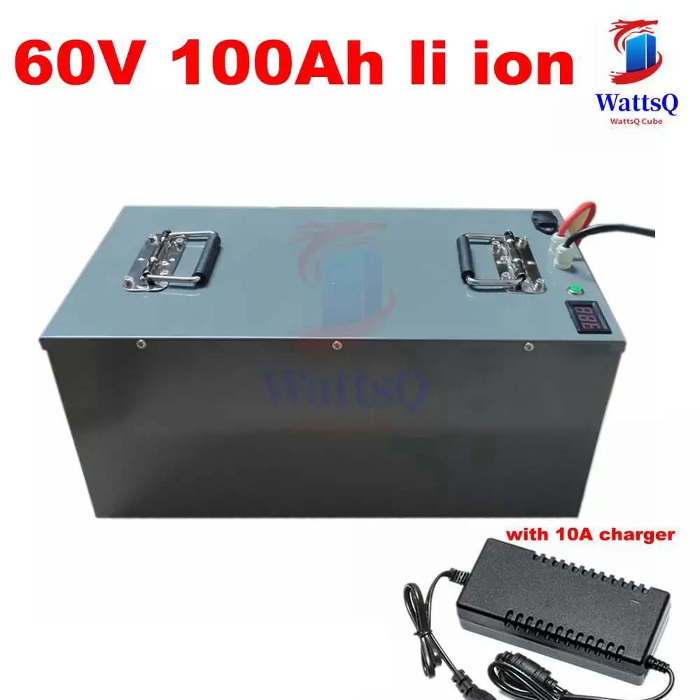 Agli Ioni Di Litio 60V 100Ah Li Ion Bateria Per 12000W Scooter Ebike Spazzatrice Triciclo Giro Turistico Auto Golf Cart Ev Rv + 10A Caricatore