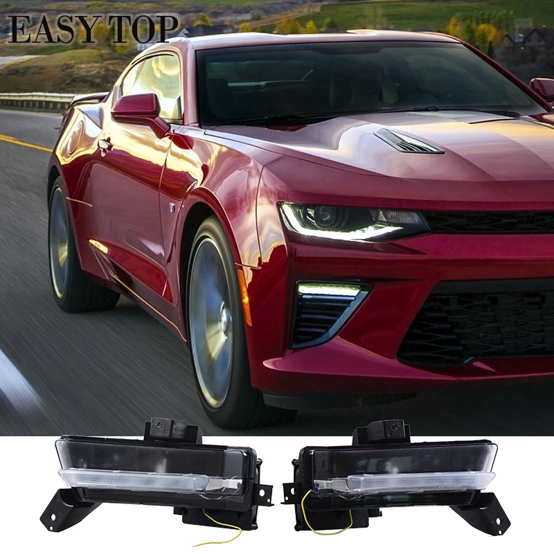 2Pcs Led Drl Yellow Turn Light Per Chevrolet Camaro Ss 2016-2018 Daytime Running Light
