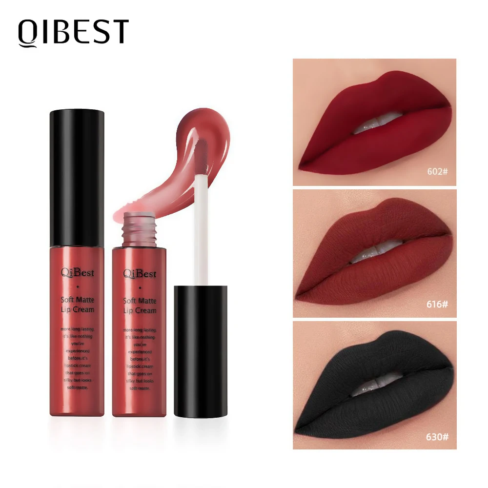 Qibest Matte Lip Gloss Lip Makeup 34 Colori Velet Nude Waterproof Lipgloss Rossetto Opaco Rossetto Liquido Tinta Per Labbra A Lunga Durata