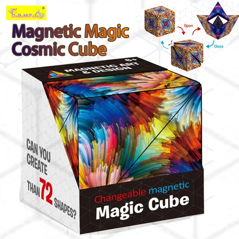 Magic Infinite Cosmic Cube Shasibo Cubes Cubi Magnetici Intercambiabili Cubi Magnetici Magnete Fidget Antistres Flip Cubic Puzzle Toys