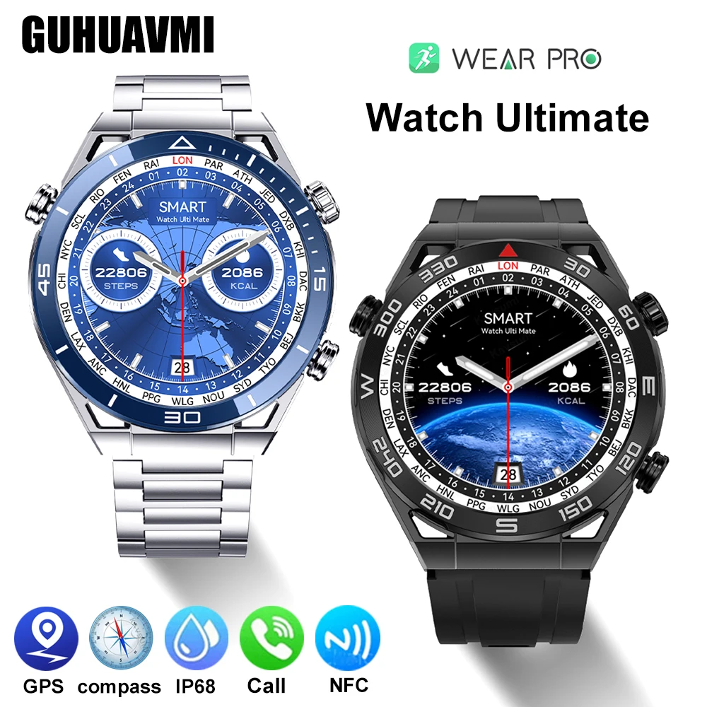 2024For Huawei Ultimate Watches Nfc Bluetooth Call Smartwatch Gps Tracker Motion Ecg Bracciale Fitness Impermeabile Smart Watch Men