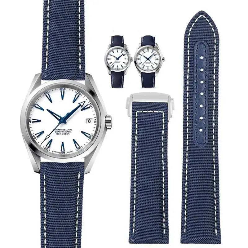 Cinturini In Nylon Su Tela Fkmbd 19Mm 20Mm Per Omega Seamaster 300 Speedmaster At150 Omega Speedmaster Slubby Serie 310.32 Nylon