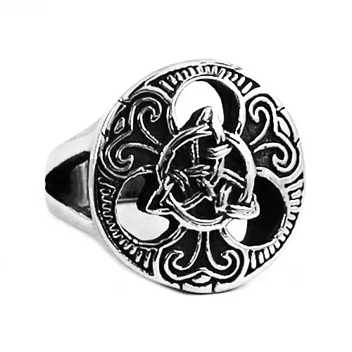 Commercio All'Ingrosso Claddagh Style Biker Ring Gioielli In Acciaio Inossidabile Moda Nodo Celtico Motor Biker Women Ring Swr0445A