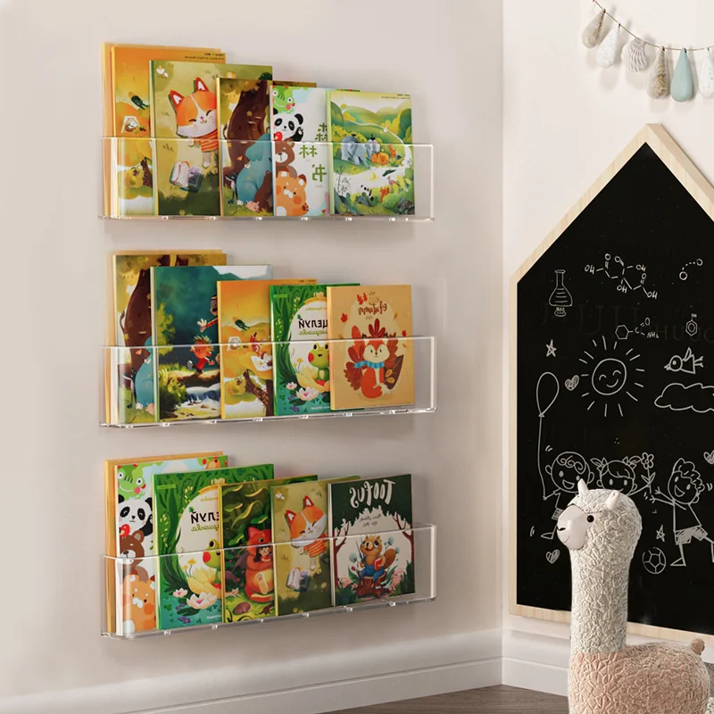 Espositore Per Dischi In Acrilico Trasparente Album Per Libri Da Parete Per Bambini Album Per Cd Lettura Per Riviste Collezione Appendiabiti Da Parete
