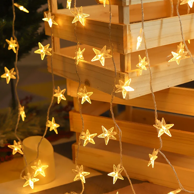 2023 Decorazione Natalizia Led String Lights Indoor Party Atmosphere Room Batteria Star Lights Outdoor Festival Tende 247
