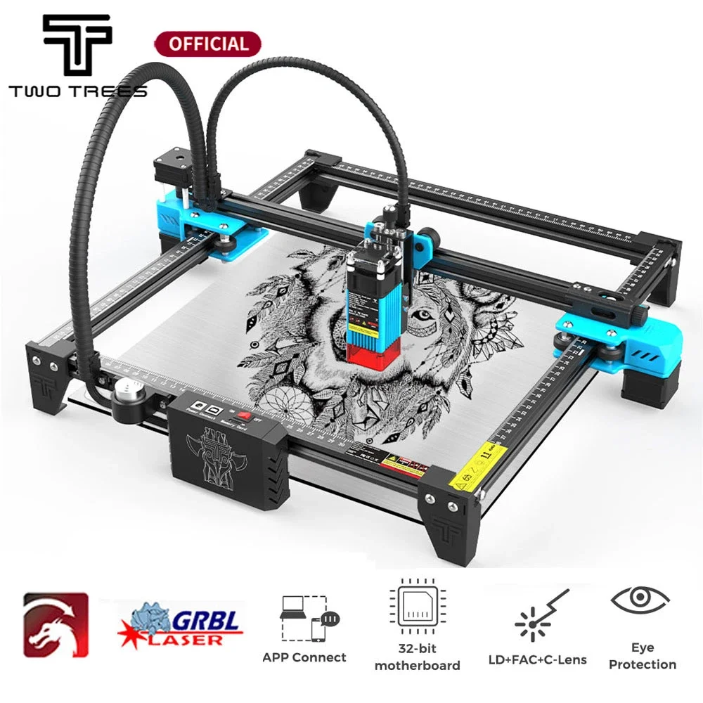 Twotrees Tts-55 Potente Incisore Laser Con Controllo Offline Wifi 80W Macchina Per Incisione Laser Luce Blu 40W/80W 450 ± 5Nm Cnc Ma
