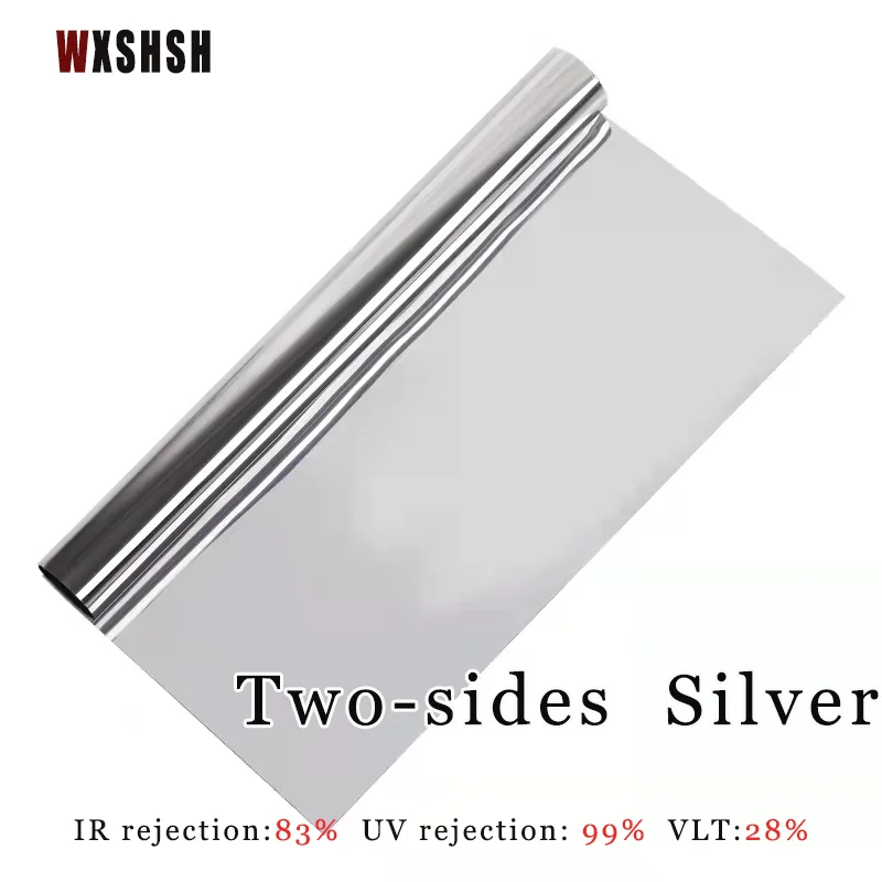 Pellicola Per Isolamento Termico Fenetre Rotolo Di Vinile Adesivo Antiriflesso Vetro Colorato Anti-Uv Suncatcher Colore Argento 4M