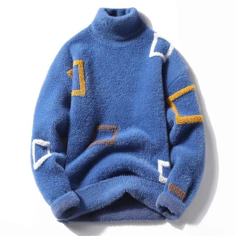 Maglioni Uomo 2024 Inverno Lettera Modello Maglione Spesso Uomo Studente Maglioni Giovanili Autunno Pullover Di Lana Da Uomo Taglia S-3Xl