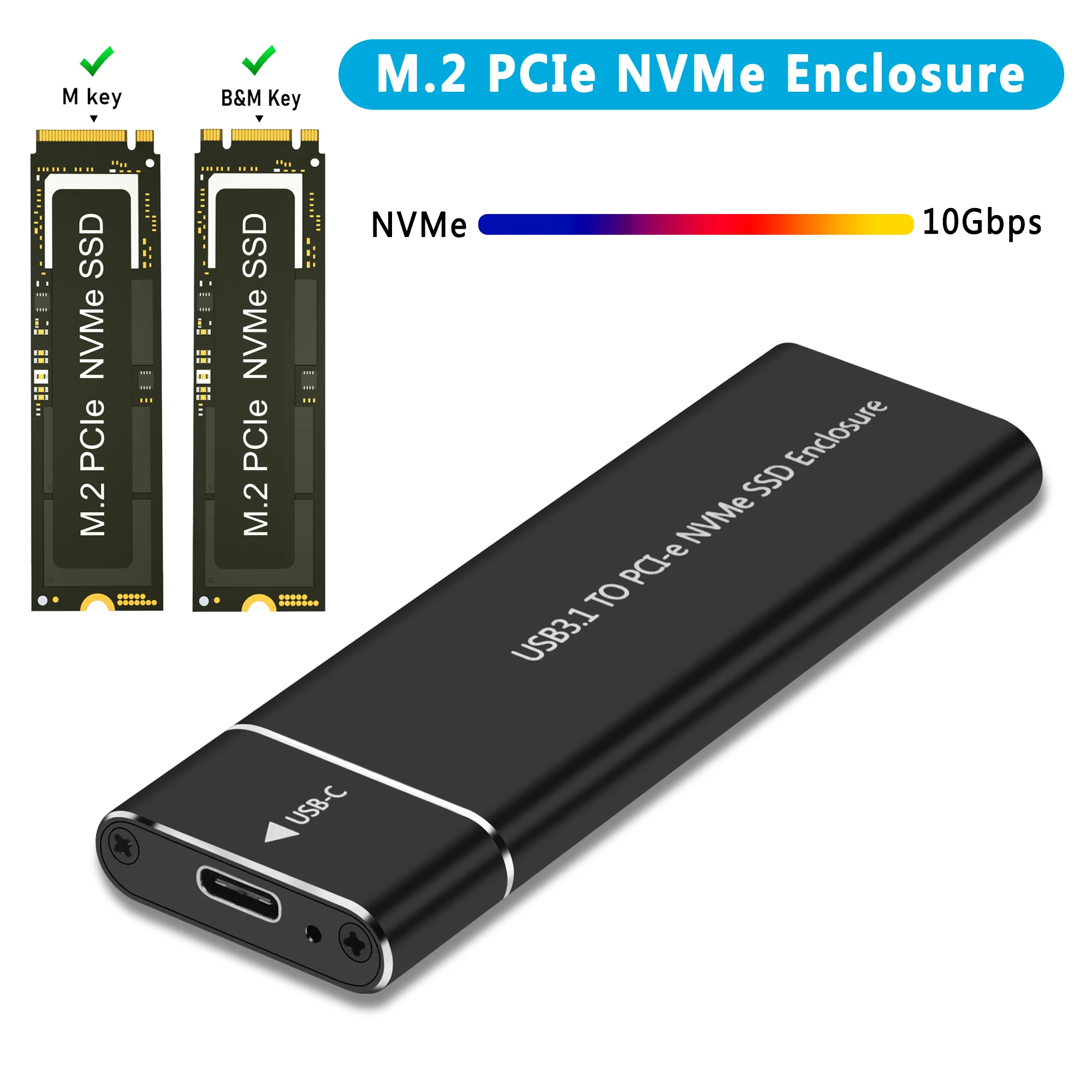 Nuovo Adattatore Per Custodia Ssd M.2 Nvme 10Gbps Usb C 3.1 Gen2 Custodia Nvme Custodia Esterna Lettore Nvme Per Samsung 980 970/ Intel
