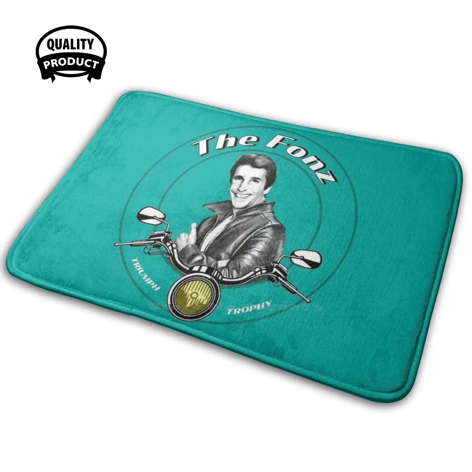 Happy Days Fonz Bike Shirt - Fonzie Bike T Shirt - Best Fonz Bike Tee Shirt - Happy Days Mug Comodo Tappetino Per Porta Tappeto