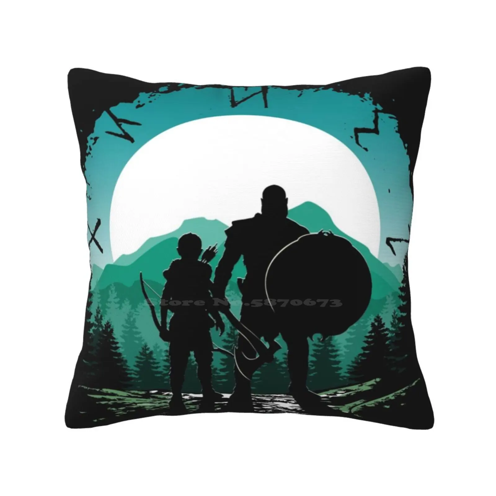 Kratos And Son Fodera Per Cuscino Cuscino Cratus God Of War 4 God Of War 3 God Of War 1 God Of War Ps4 Kratos Son Blades Of