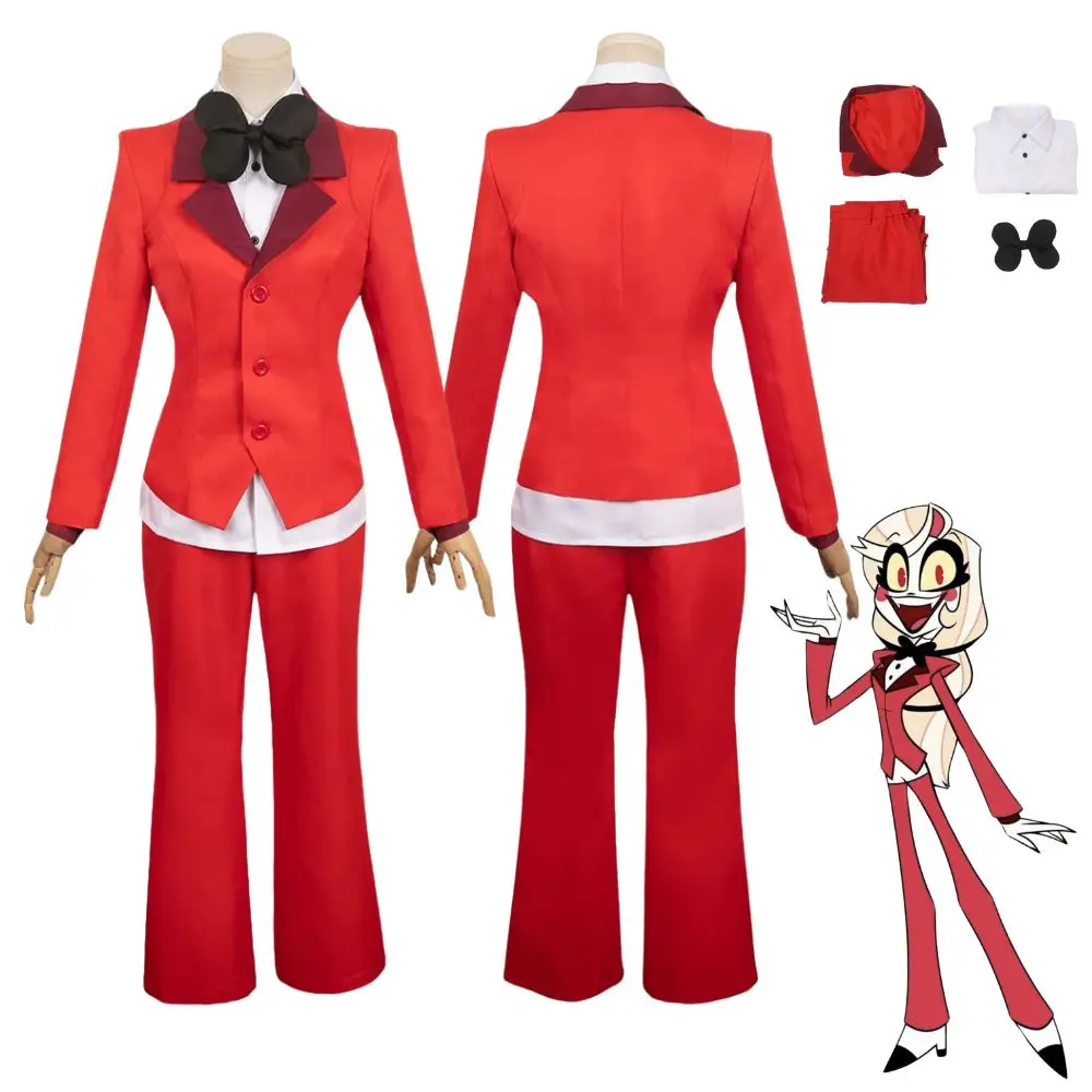 Charlie Morningstar Cosplay Hazzbin Cos Hotel Fantasia Costume Travestimento Donne Adulte Top Pantaloni Abiti Halloween Carnival Suit