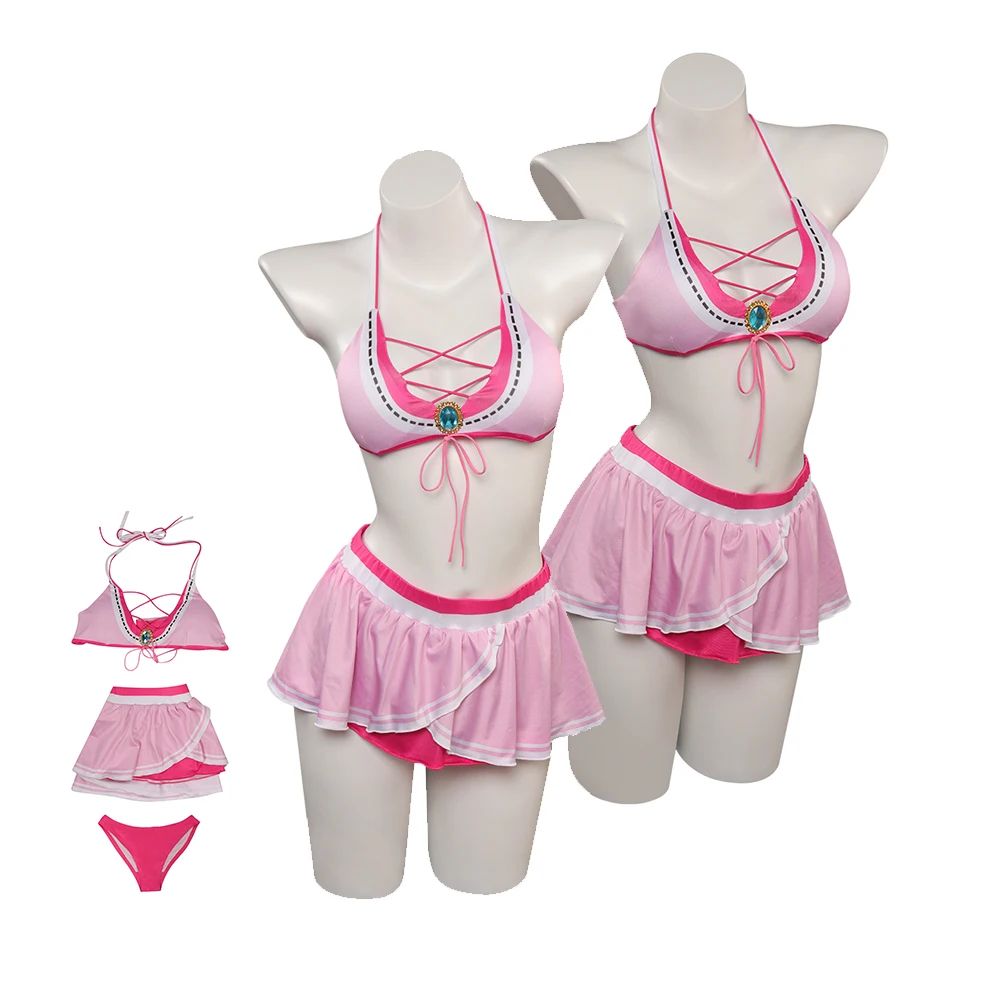 Anime Princess Cos Peach Costume Cosplay Fantasia Halloween Carnival Travestimento Roleplay Suit Costume Da Bagno Bikini Sexy Per Ragazze