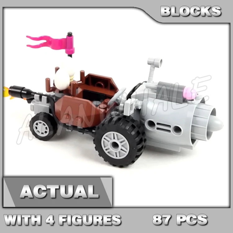 87Pcs Birds Games Piggy Car Escape Ice Cream Shooter Tubi Di Scarico Uova 10505 Building Block Toy Compatibile Con Il Modello