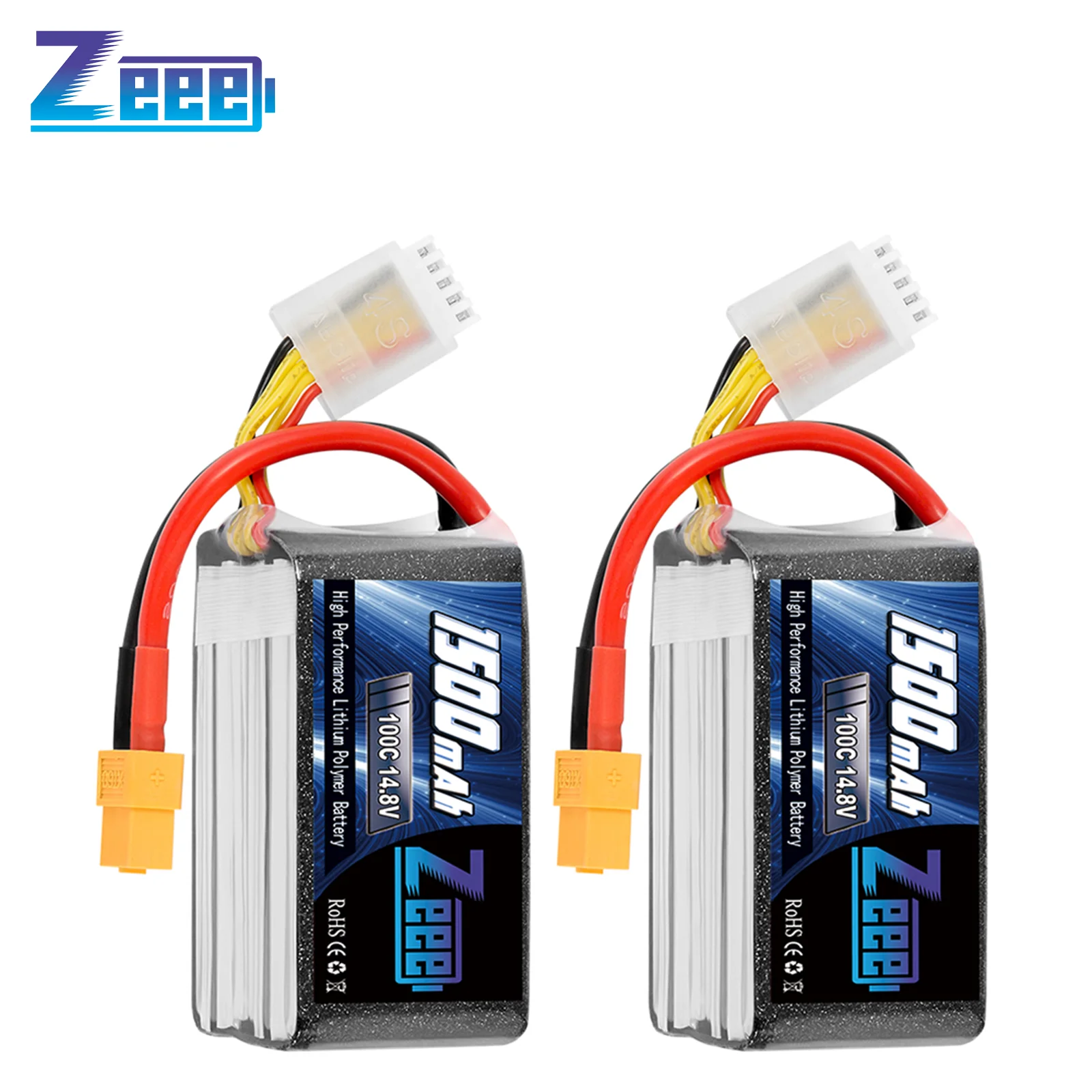 2Pcs Zeee 4S 1500Mah 14.8V 100C Batteria Lipo Con Spina Xt60 Softcase Per Rc Car Truck Buggy Airplane Fpv Uav Drone Model Parts