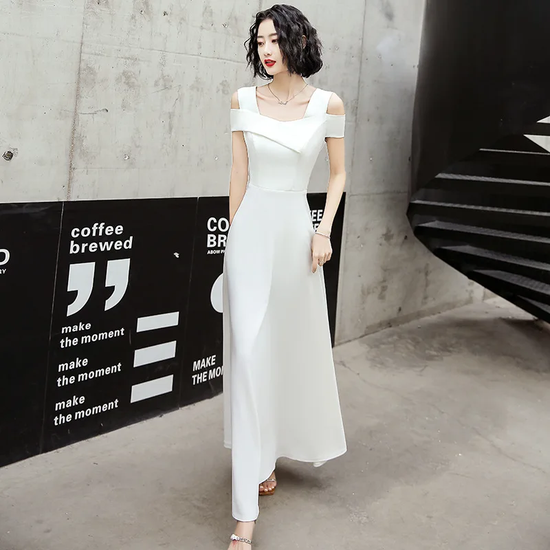 Abiti Da Sera Bianchi Eleganti Da Donna A-Line Abiti Lunghi Da Banchetto Abito Da Sera Da Sera Abito Da Ballo Vestidos De Festa