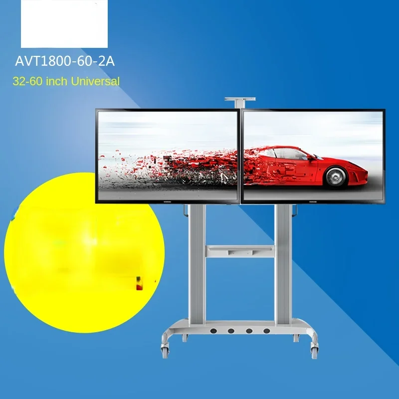 Avt1800-65-2A Staffa Mobile Tv A Doppio Schermo/Staffa Tv Orizzontale A Doppio Schermo Da 40-65 Pollici Universale