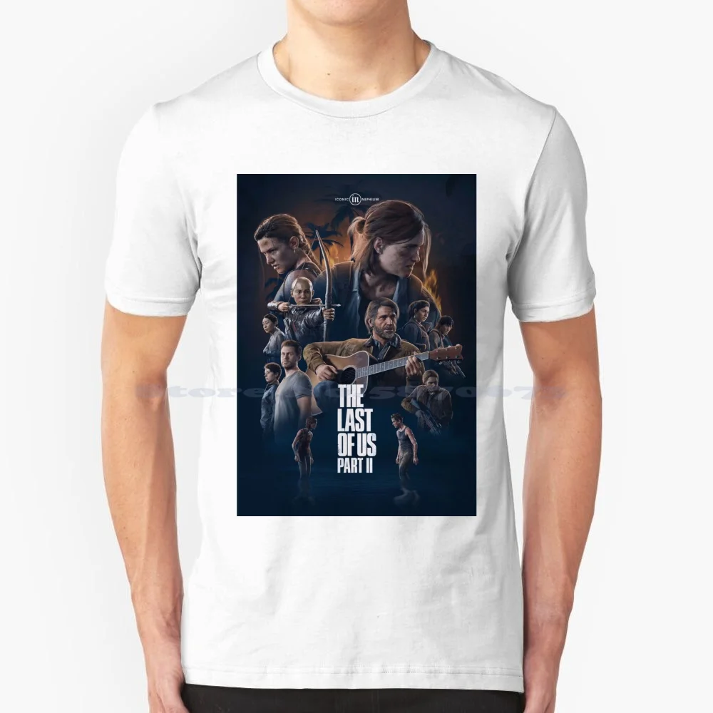 Last Of Us Part 2 Poster T Shirt 100% Cotone Tee The Last Of Us Part 2 Ellie Maglie Tlou L'Ultimo Di Noi 2 Giochi Di Lucciole Gaming