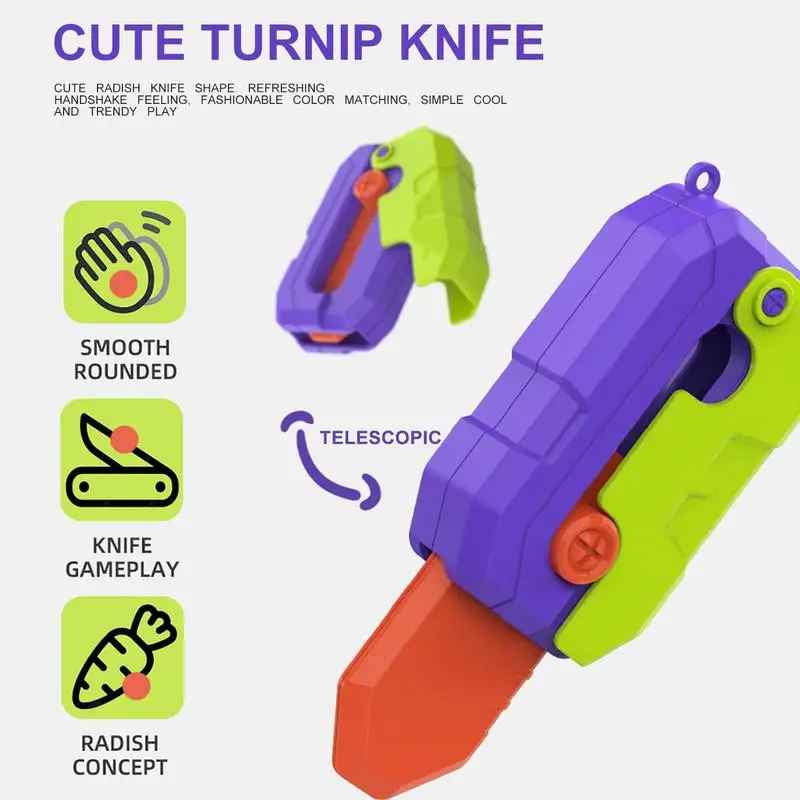 Fiddgety Knife Toy Stampa 3D Portable Estetica Glow-In-The-Dark Gravity Carota Knife Antistress Prop Butterfly I Knife Toy