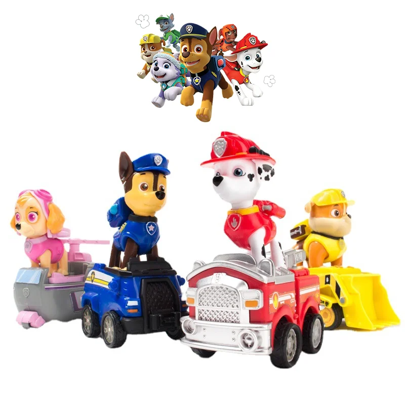 Paw Patrol Vehicle Car Ryder Tracker Everest Chase Rex Skye Rocky Marshall Zuma Action Figure Ragazzi E Ragazze Regalo Di Compleanno Giocattolo