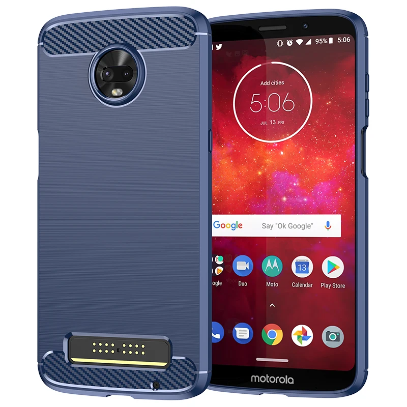 Custodia In Silicone Opaco Per Moto Z3 Play Z3 Cover Posteriore Morbida Antiurto In Fibra Di Carbonio Per Custodia Opaca Moto Z3 Force