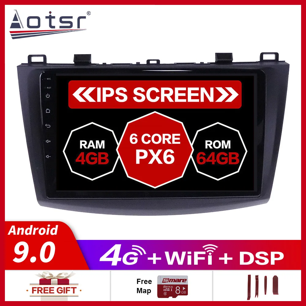 Per Mazda 3 2 2009 -2016 4G 64G Ips Android 10.0 Autoradio Autoradio Coche Stereo Auto Audio Carplay Atoto Player Multimedia Gps