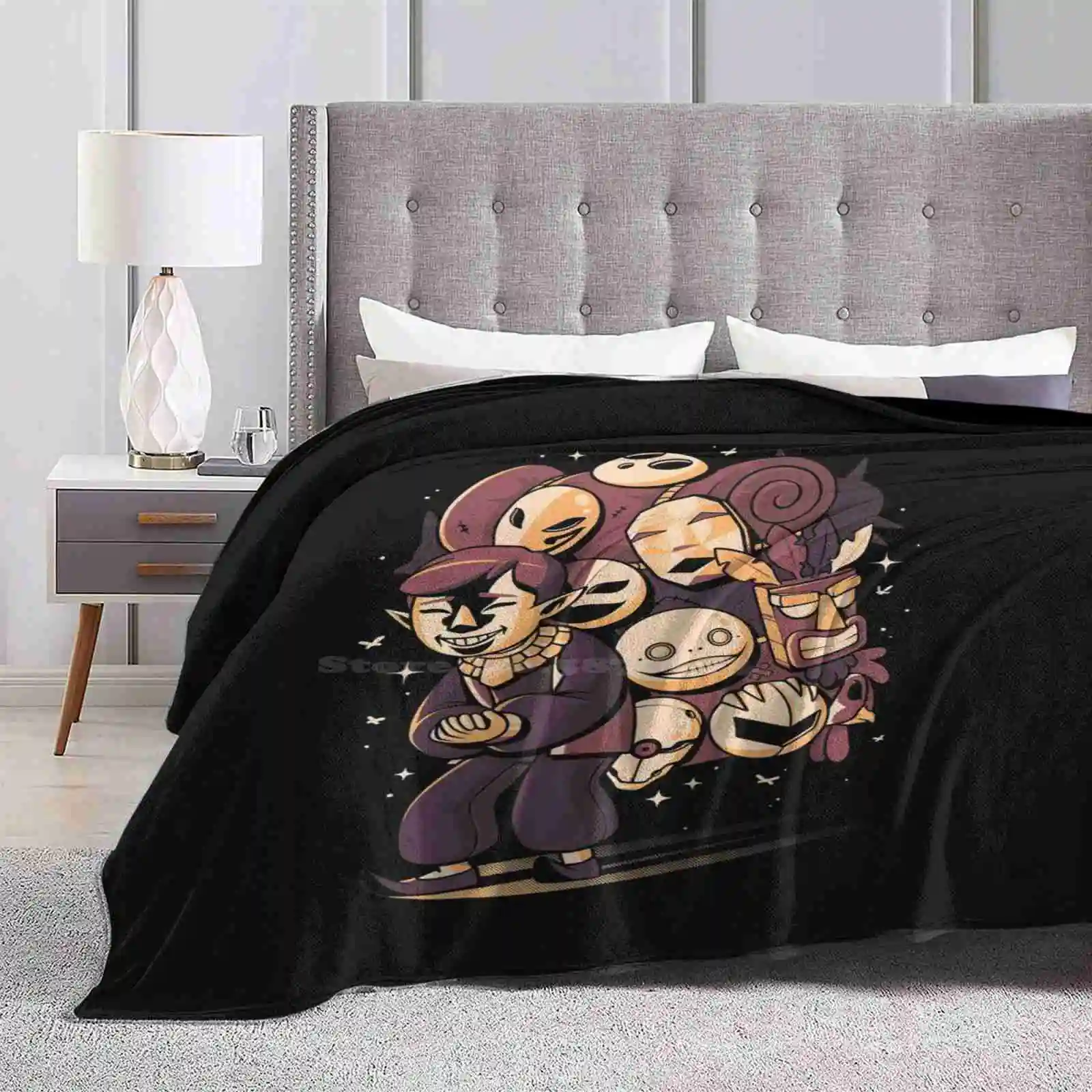 Felice Venditore Spettrale Nuova Vendita Stampa Personalizzata Flanella Morbida Coperta Videogiochi Piattaforma Classica Oldschool Geek Console Creepy