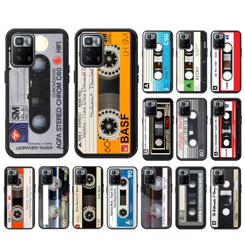 Custodia Per Telefono Per Xiaomi Redmi Note 13 12S 12 Pro 11S 11 10 Pro 10S 12S Redmi 10 10C 9C 13C Retro Vintage Old Cassette Tape Case