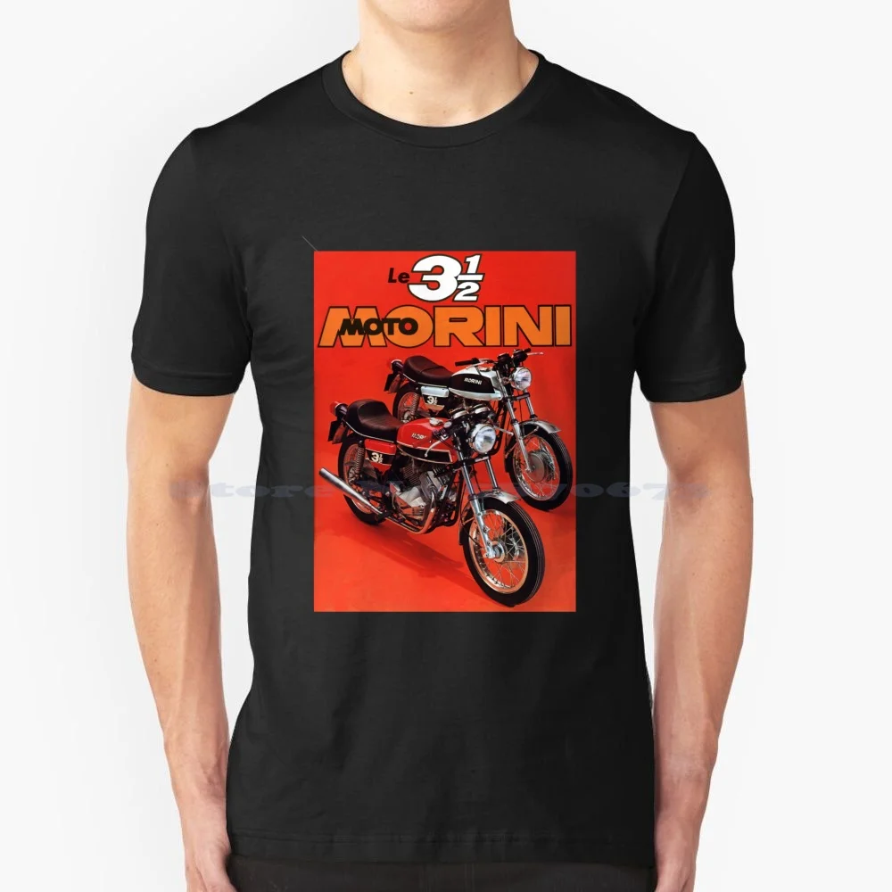 1976 Moto Morini 3 1 / 2 Sport E Strada T Shirt 100% Cotone Tee Moto Morini 3 1 2 Sport Strada