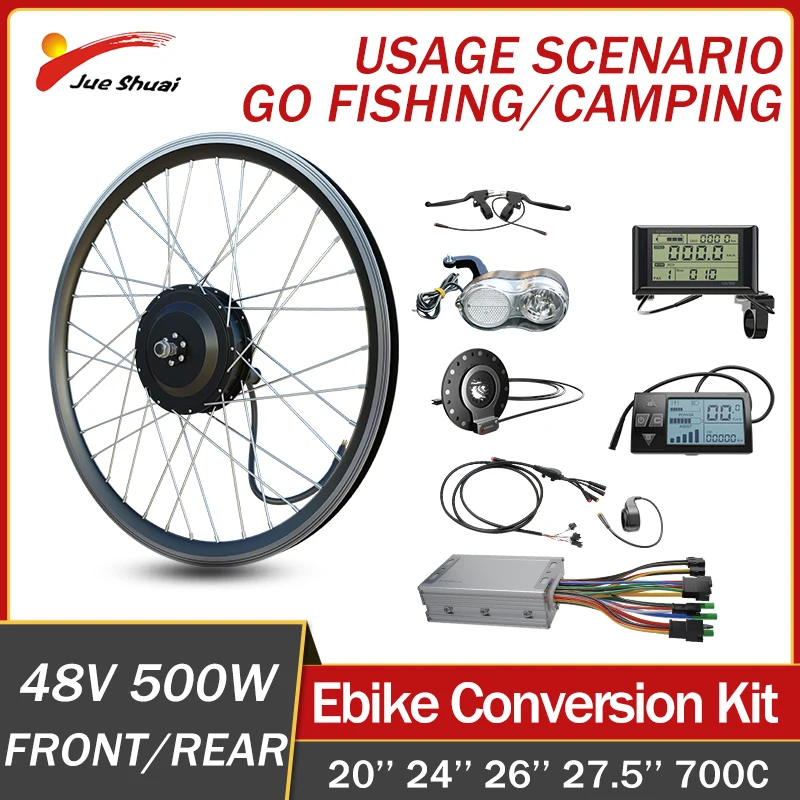 Kit Di Conversione Ebike Elettrica Kit Ebike Per Mountain Bike 500W Brushless Hub Moter Wheel Con Lcd/Sw900 Suit Per Campeggio E Pesca