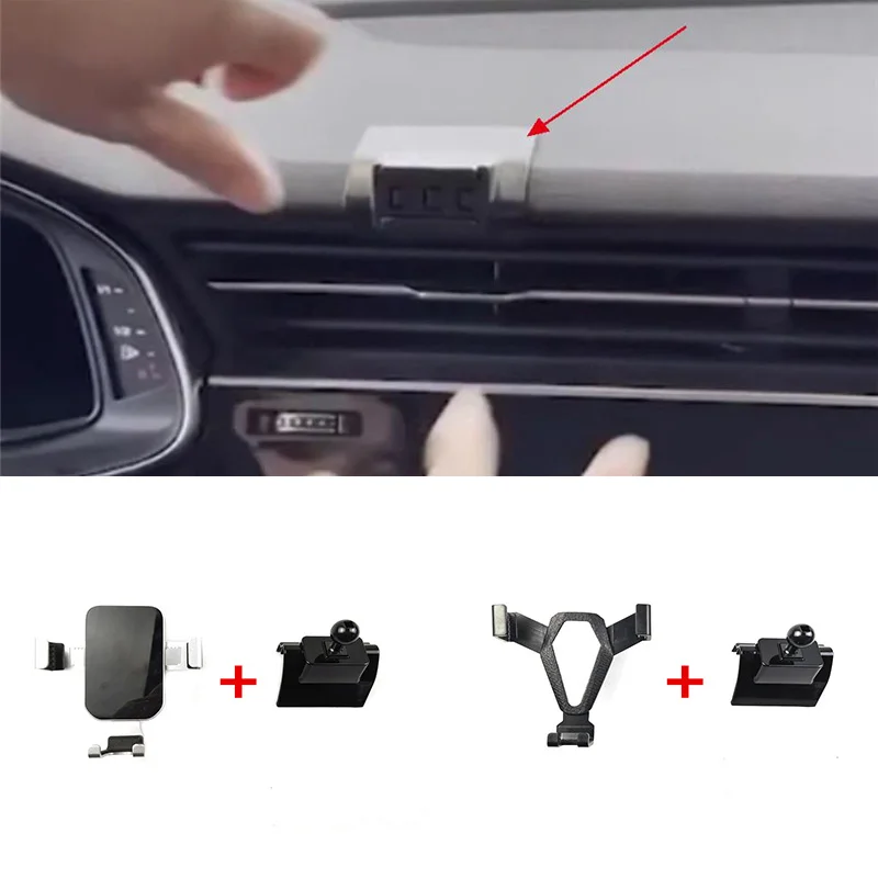 1Set Abs Plastic Material For 2020-2023 Audi Q7 Q8 Special Car Phone Holder Fixed Bracket Stand Mobile Gravity Linkage