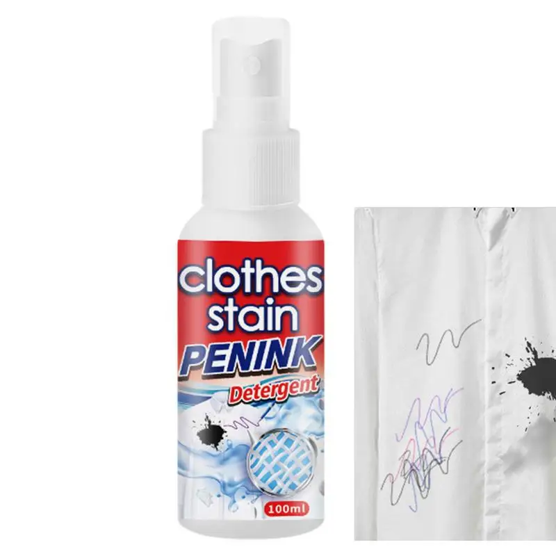 Smacchiatore Per Vestiti 100Ml Di Rimozione Dell'Inchiostro Spray Pennarello Per Inchiostro Tappeti Rimozione Istantanea Delle Macchie Per Vestiti In 